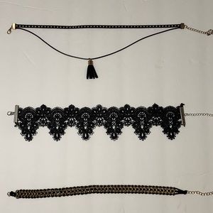 Bundle set of 3 choker necklaces